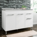 Balcão de Pia para Cozinha 120cm com 3 Portas e 2 Gavetas