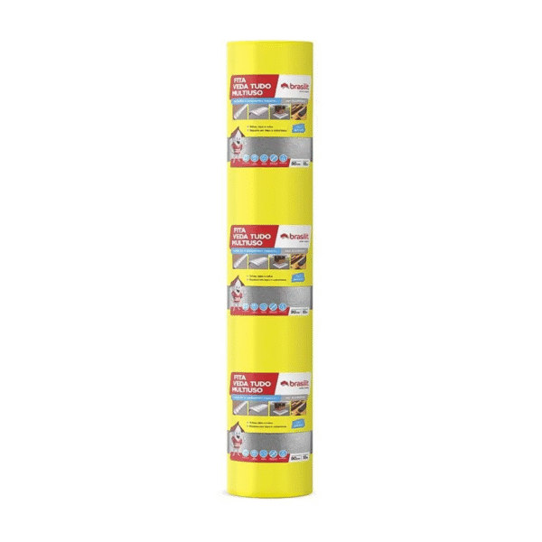 Fita Asfáltica Autoadesiva Multiuso Cinza 90cm x 10m - Brasilit