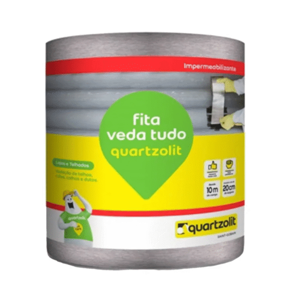 Fita Asfáltica Autoadesiva Alumínio Veda Tudo - Quartzolit