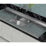 Pia de Inox para Cozinha 1,20m x 0,53m com Válvula e Cuba Central - Imagem 3