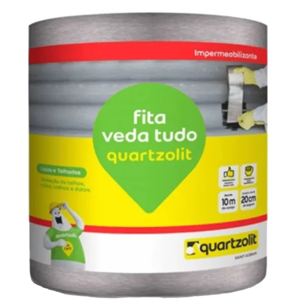Fita Asfáltica Autoadesiva Alumínio Veda Tudo - Quartzolit