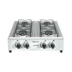 Fogão de Piso 4 Bocas Brasilar Asiático com Tampa de Vidro