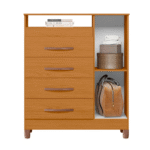 Cômoda Sapateira 4 Gavetas e 1 Porta Turquesa - Imagem 2