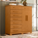 Cômoda 5 Gavetas e 1 Porta com Espelho Verona