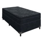 Conjunto Box Arezzo Black Portobel Molas Pocket System com Pillow Top e Tratamento Antialérgico