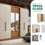 Espelho para Guarda-Roupa Tróia Central (Kit com 2 Peças)