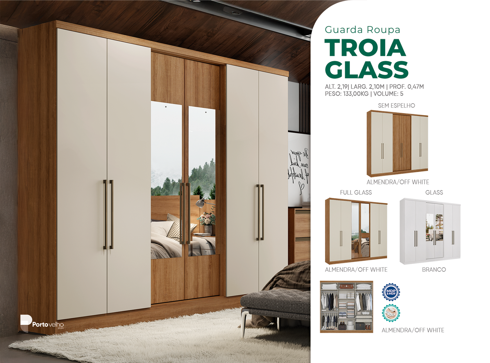 espelho-gr-troia-inteiro-kit-c4 Espelho para Guarda-Roupa Tróia Inteiro (Kit com 4 Peças) - Imagem 1