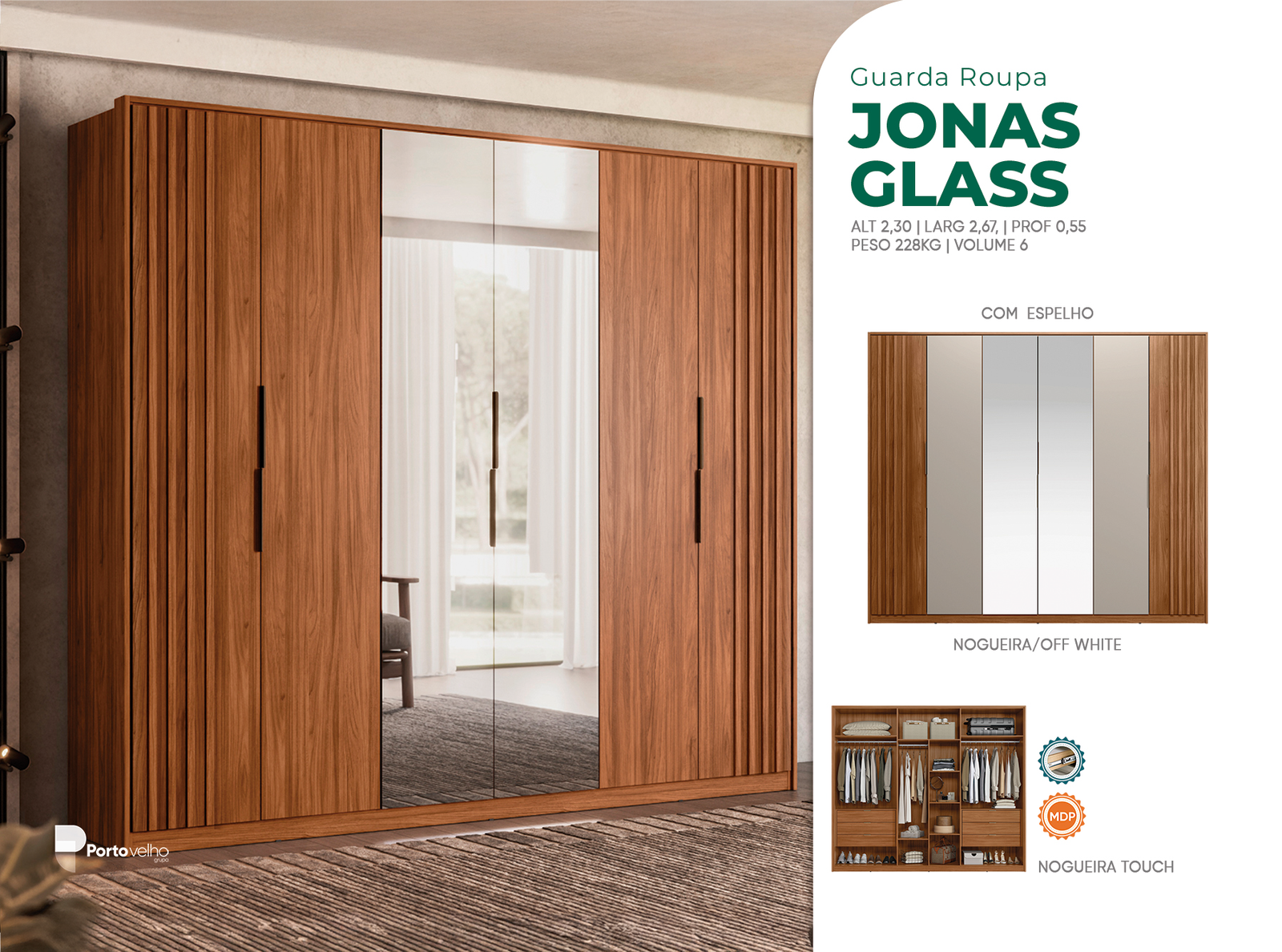 gr-jonas-glass-c-2-espelhos Guarda-Roupa Jonas Glass com 2 Espelhos - Imagem 1
