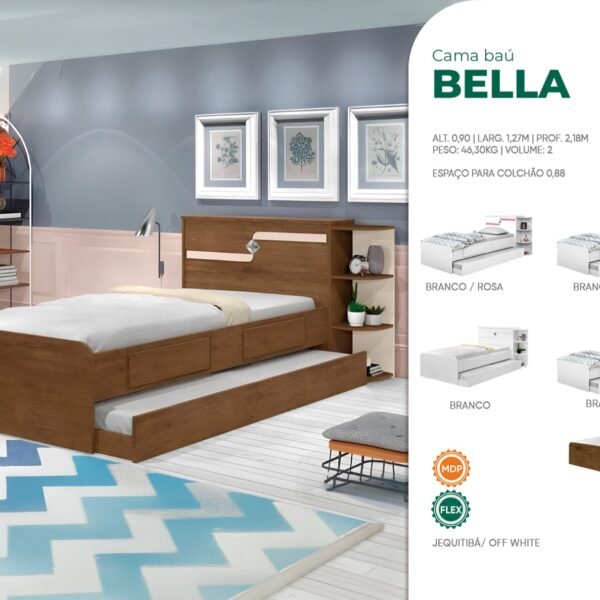 Cama Baú Bella sem Cama Auxiliar