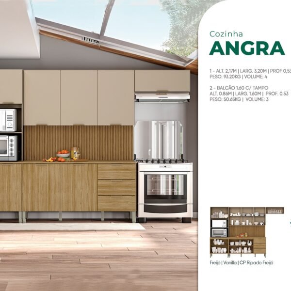 Aéreo Angra 3 Pcs Freijó/Vanila/CP Ripado