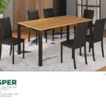 Mesa de Jantar Jasper 1,60m com Tampo em Madeira