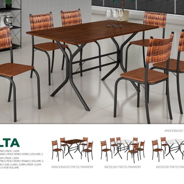 Cadeira Atlanta (Melinda) Preto/Corino Marrom